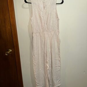 Monteau Cream Sleeveless Textured Jumpsuit